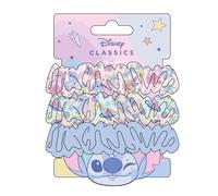 Disney Stitch Hair Scrunchies for Girls and Women, Non-Slip and Soft Ponytail Holder - 3 Scrunchies Set (2 Printed, 1 Solid Colour)