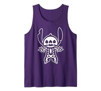 Disney Stitch Halloween Skeleton Tank Top, Men, Purple, Medium