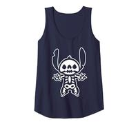 Disney Stitch Halloween Skeleton Tank Top, Women, Navy Blue, Small