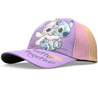 Disney Stitch Hat for Girls, Stitch, Scrump and Angel Baseball Cap Summer Children's Cap, Gift for Girls and Teens, lilac, 53 cm