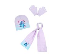 Disney Stitch Hat, Scarf and Gloves for Girls, Winter Set for Girls, Hat Scarf and Gloves Stitch and Angel, Winter Accessories for Kids - Purple, purple, 53