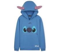 Disney Stitch Hoodie for Girls Teens, Warm Hooded Sweatshirt Soft Fashion Jumper Casual Activewear Long Sleeve Pullover Stitch Gifts (Blue Stitch, 7-8 Years)