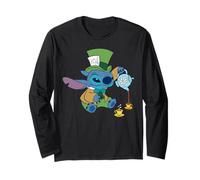 Disney Stitch in Mad Hatter Costume Halloween Wonderland Long Sleeve T-Shirt