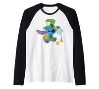 Disney Stitch in Mad Hatter Costume Halloween Wonderland Raglan Baseball Tee