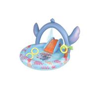 Disney Stitch Inflatable Play Centre Paddling Pool Garden Water Play Pool With Slide Hoops Splash Area Ages 3+ Blue
