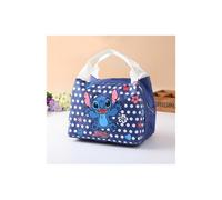 Disney Stitch Insulated Lunch Bag - Cute Canvas Lunch Box with Front Pocket, Keeps Food Fresh, Refrigerator Safe, 22x16x5 cm
