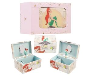 Disney Stitch Jewellery Box Musical Wind Up Spinning Figure Frozen Memory Box Keepsake Girls Teens Ring Slots Organiser Bedroom Decor, Gifts for Girls (Multi Ariel)