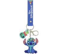 Disney Stitch Keychain, Scrump Charm Wristlet with Key Ring, Blue, Scrump Stitch, Standard