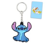 Disney Stitch Keychain Set - Bundle Keychain for Backpacks, Bags, Purses, More Plus Decals | Lilo and Stitch Keyring Pack