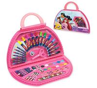 Disney Stitch Kids Art Set 40 Plus Pieces Disney Princess Kids Colouring Sets Paints Colouring Pencils Markers Crayons Travel Art Supplies Gifts for Kids (Pink Princess Set)
