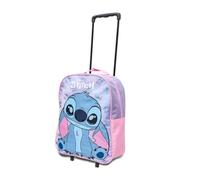 Disney Stitch Kids Cabin Bag Suitcase for Girls- Lightweight with Wheels & Telescopic Handle - Ideal for Short Breaks, Holidays, Sleepovers, School Trips (Stitch)