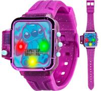 Disney Stitch Kids LCD Watch with LED Light Show, Flashlight & Purple Strap