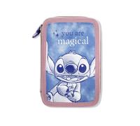 Disney Stitch Kids Filled Stationery Pencil Case Multi-Coloured with Pencils, Marker,s Ruler, Rubber, Back to School