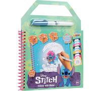 Disney Stitch Lilo | Painting Kit | Paint Your Own | Mess-free water colouring book with 10 pictures of Stitch and Angel, colours appear with water and dry to start again, 4+