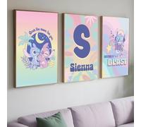 Disney Stitch & Lilo Personalised Poster Set of 3 Wall Prints Kids - Size A2