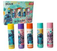 Disney Stitch Lip Balm Set - 5-Pack Tropical Flavored Collection for Hydrating & Moisturising Lips
