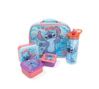 Disney Stitch Lunch Bag Bottle and 3 Snack Pot (Girls Blue)