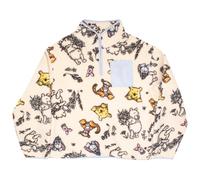 Disney Stitch, Mickey, Winnie the Pooh Women's Fleece Pullover Quarter-Zip Jacket - Long Sleeve Sweatshirt with Pockets, Almond, XXS