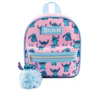 Disney Stitch Mini Backpack | Girls Mini Backpack With Stitch Keychain | Small Rucksack For Girls | One Size Pink