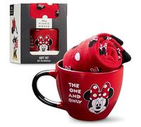 Disney Stitch Mug and Socks Gift Set for Women Teenagers Cute Ceramic Mug Soft Calf Socks, Stocking Filler Gifts for Her (Red Minnie)