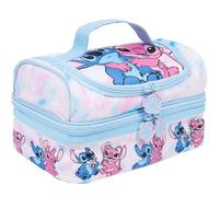 Disney Stitch Multi-Compartment Lunch Bag for Kids School Thermal Insulated Double Decker Food Carier for Girls