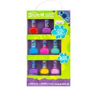 Disney Stitch Non-Toxic Peel-Off Water-Based Safe Quick Dry Nail Polish |Gift Kit Set for Kids Tweens Girls, Shimmer and Opaque Colors| Ages 3+ (8 Pcs)