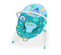 Disney Stitch ‘Ohana Paradise Vibrating Baby Bouncer by Bright Starts, Soothing Vibrations Infant Seat with 2 Sensory Toys, 0-6 Months