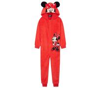 Disney Stitch Onesie for Kids Fleece Pyjamas Lounge Wear Eeyore Minnie Mouse Stitch Gifts (7-8 Years, Red Minnie)