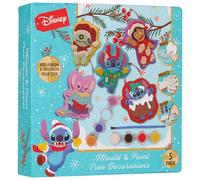 Disney Stitch Paint Your Own Christmas Tree Decorations, DIY Plaster Mould Kids Painting Set Arts and Crafts, Xmas Baubles Festive Decor, Kids Gifts (Blue Stitch)