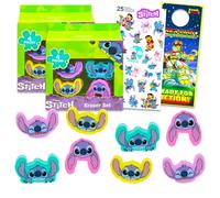 Disney Stitch Party Favor Set - Bundle with 8 Stitch Erasers Featuring Stitch for Goodie Bags Loot Bags Classroom Prizes Plus More | Stitch Party S