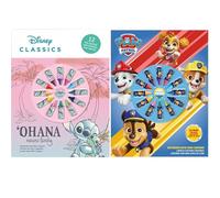 Disney Stitch & Paw Patrol Kids A4 Notebook with 24 Mini Crayons - Official Colouring & Drawing Set for Boys & Girls - Travel Art Kit, Non-Toxic Crayons & Notebook - Stationery Gift for Children 3+