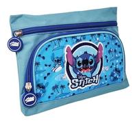 Disney Stitch Pencil Case for School with 2 Compartments Zip Closure Blue