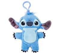 Disney Stitch Plush Bag Clip - Soft Blue Stitch Character Keychain with Embroidered Details, Cute Backpack and Handbag Accessory, Official Lilo & Stitch Merchandise, Gift for Disney Fans