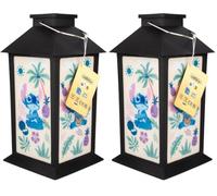 Disney Stitch Printed Solar Lantern, Outdoor Use with Carry Handle, Dusk-to-Dawn Sensor, Officially Licensed | Paladone (Pack of 2)