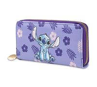 Disney Stitch Purse for Women Teenagers Girls, Zip Around Coin Purse with Card Slots, Travel Wallet - Stitch Gifts for Women (Purple Stitch)
