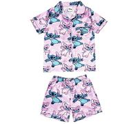 Disney Stitch Pyjamas Lilo & Stitch Girls Personalised Satin Short Pyjamas Button Collar