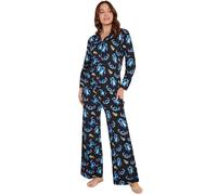 Disney Stitch Pyjamas Set for Women, Teens & Girls, Ladies Nightwear, Cute Loungewear PJs With Side Pockets, Gifts for Her (L, Black Stitch)