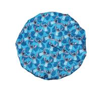 Disney Stitch Repeat Character Print Blue Satin Bonnet, Dsc Repeat Character, One size