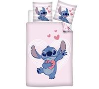 Disney Stitch Reversible Bed Linen Set, 100% Cotton, Duvet Cover 135 x 200 cm, Pillowcase 80 x 80 cm