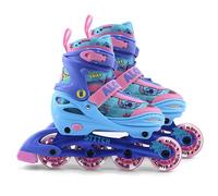 DISNEY Stitch rollerblades, rollerblades for girls 3in1, adjustable, luminous LED wheels, for learning to ride. (blue, 11-13 UK)