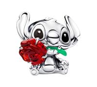 Disney Stitch Rose Murano Glass Charm - female - Pandora - Necklaces - Gray - ONE SIZE - Accessories ONE SIZE