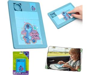 Disney Stitch Rotating Puzzle for Kids 12cm, Handheld Plastic Educational Travel Toy, Fine Motor Skills Brain Teaser Game, Party Bag Fillers Birthday Gifts for Children 3+