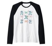 Disney Stitch & Scrump Coquette Style Bows Valentine's Day Raglan Baseball Tee