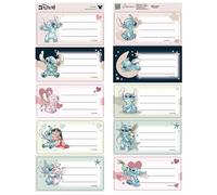 Disney Stitch Set of Name Stickers for notebooks, SELF-Adhesive Sticker for Children's TEXTBOOKS, 20 Stickers (Stitch)