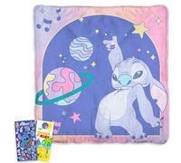 Disney Stitch Sherpa Throw Set - Bundle with Soft Lilo and Stitch Sherpa Throw Blanket Plus Phone Decal, More | Cozy Sleeping Bag Stitch Fleece Blanket 27x56”
