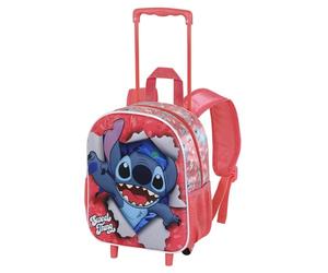 Disney Stitch-Small 3D Backpack with Wheels, 26 x 34 cm, Capacity 12.5 L