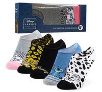 Disney Stitch Socks for Women & Teens UK Size 2.5-7.5, Multipack No Show Ankle Socks, Minnie Mickey Marie, Gifts for Her (Multi Characters)