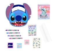 Disney Stitch Stationery Set, Includes 4 Colouring Pencils, 3D Pencil Case, Notebook, Stickers and Colouring Pages, Gift Set for Girls