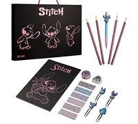 Disney Stitch Stationery Set Stitch Gifts for Girls School Supplies Notebook and Accessories Cute Stationery Set for Kids Teens Women Back to School (Black)
