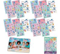 Disney Stitch Sticker Set 20 Sheets for Kids, Waterproof Reusable 360 Stickers, Removable PVC Decals for Scrapbooking, Laptop, Journals, Party Bags, Birthday Xmas Gifts, School Supplies, 4+ Years